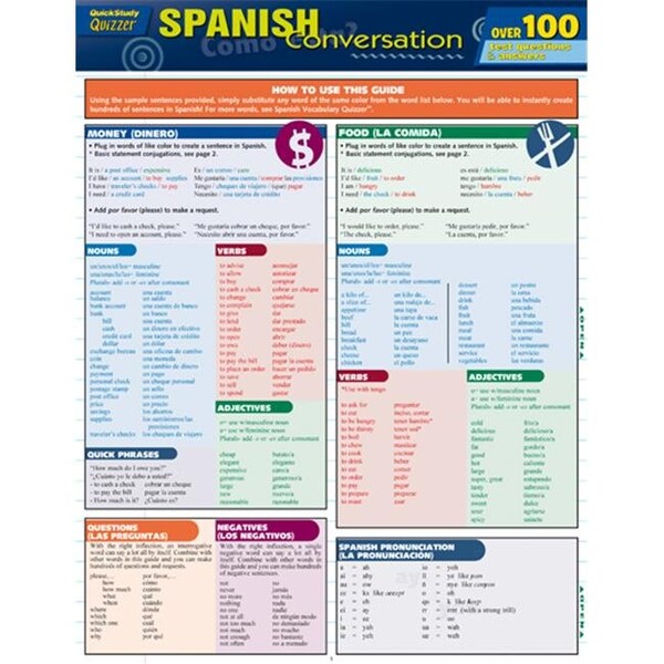 Barcharts BarCharts 9781423217404 Spanish Conversation Quizzer Quickstudy Easel 9781423217404 - main
